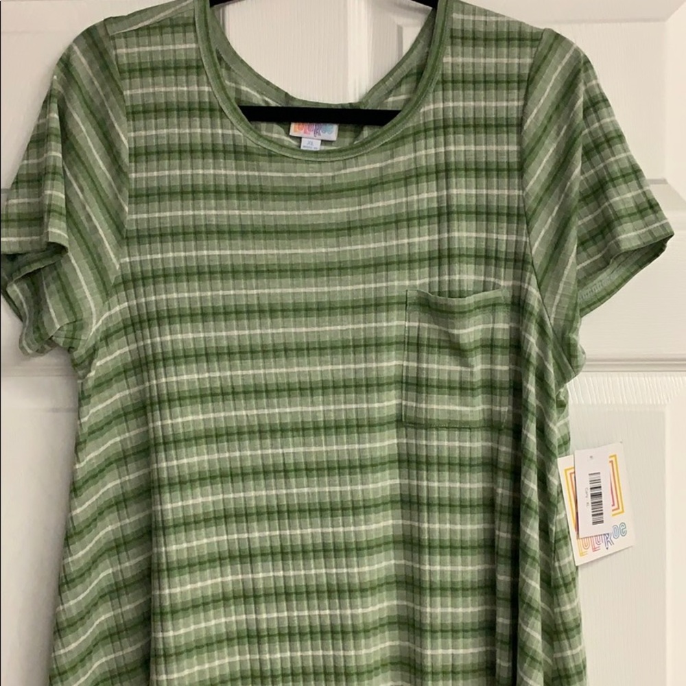 LuLaRoe Carly XL NWT Greens and White